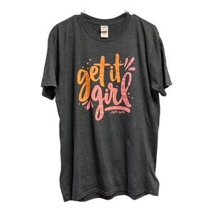 Gildan Highway 828 Soft Cotton T-Shirt Short Sleeve Pink And Orange Women’s L